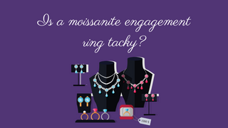 Banner image depicting the elegance and allure of moissanite engagement rings, addressing the question: Is a moissanite engagement ring tacky?