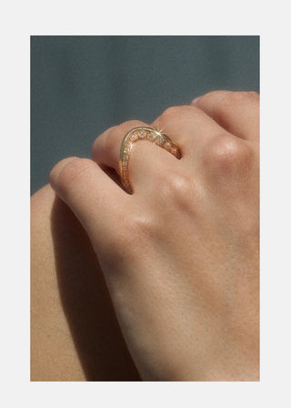 1.20CT Pear Cut Curved Moissanite Unique Bridal Ring Set