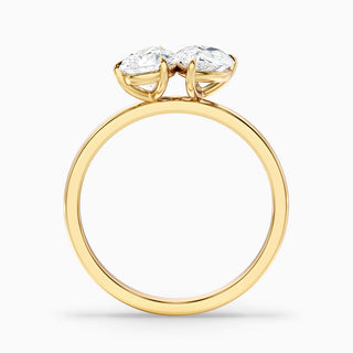 1.50CTW Pear Cut Two Stone Moissanite Engagement Ring For Her