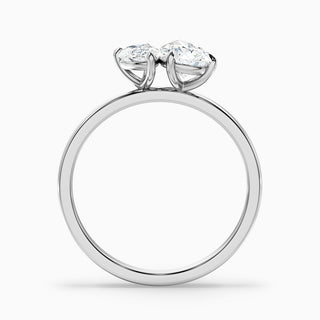 1.0CTW Pear Cut Moissanite Toi Et Moi Engagement Ring Stack