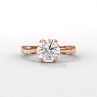 1.0CT Round Cut Diamond Hidden Halo Setting Moissanite Engagement Ring