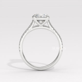 1.50CT Round Diamond Pave Setting Moissanite Engagement Ring