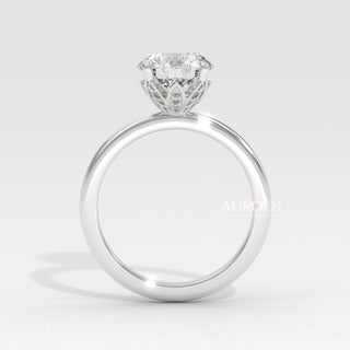 2.0CT Round Cut Hidden Diamond Moissanite Engagement Ring