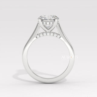 2.0CT Round Diamond Hidden Halo Moissanite Engagement Ring