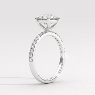 2.0CT Round Diamond Pave Setting Moissanite Engagement Ring