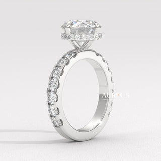 1.50CT Round Diamond Pave Setting Moissanite Engagement Ring