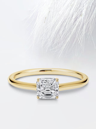 Asscher Diamond Solitaire Moissanite Engagement Ring For Women