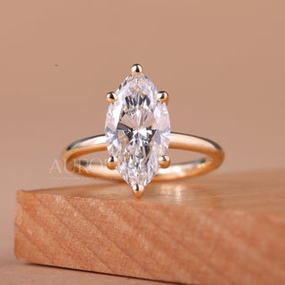 2.50CT Marquise Cut Solitaire Moissanite Engagement Ring