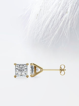 Princess Cut Diamond Stud Moissanite Earrings For Women
