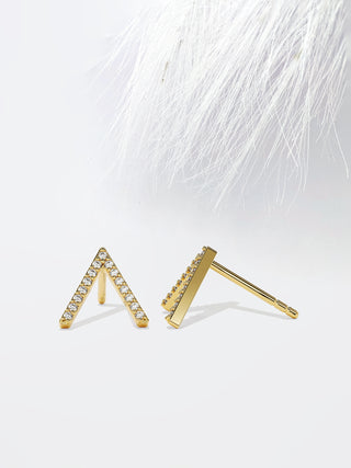 Round Cut Moissanite V Shaped Diamond Earrings For Women