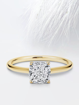Cushion Diamond Moissanite Solitaire Engagement Ring For Women