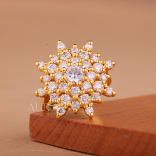 0.50CT Round Cut Diamond Cluster Setting Unique Wedding Ring