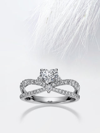 Heart Diamond Infinity Moissanite Engagement Ring For Women