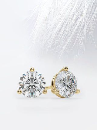 Round Diamond Moissanite Stud Earrings For Women