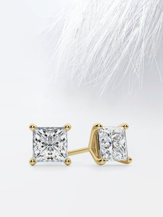 Princess Cut Diamond Stud Moissanite Earrings For Women