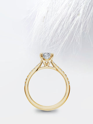 Asscher Moissanite Pave Diamond Engagement Ring For Women