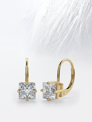 Princess Moissanite Solitaire Diamond Earrings For Women
