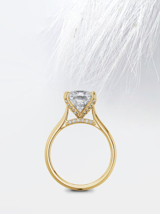 Cushion Diamond Moissanite Solitaire Engagement Ring For Women