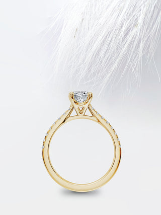 Princess Diamond Pave Moissanite Engagement Ring For Women