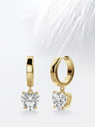 Heart Diamond Solitaire Moissanite Earrings For Women