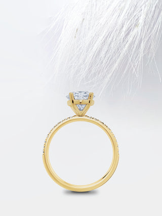 Heart Diamond Pave Moissanite Engagement Ring For Women