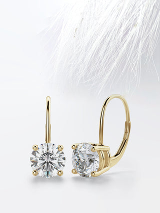 Round Cut Diamond Renee Moissanite Earrings For Women