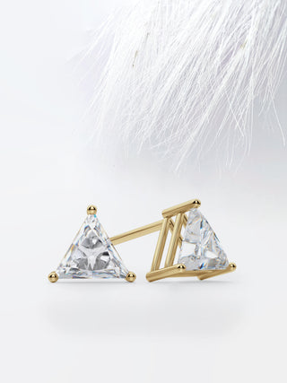 Triangle Moissanite Solitaire Diamond Earrings For Women