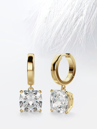 Cushion Solitaire Diamond Moissanite Earrings For Women