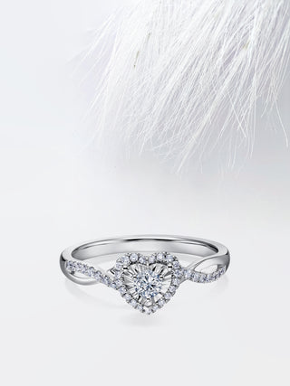 Round Diamond Infinity Moissanite Engagement Ring For Women