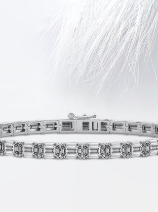 7.0Ct Emerald Cut Moissanite Tennis Diamond Bracelet For Her