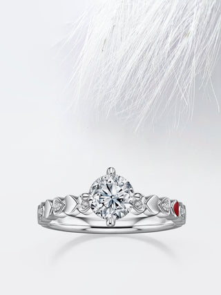 Round Diamond Unique Moissanite Engagement Ring For Women