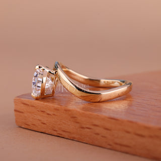 1.50CT East-West Pear Cut Diamond Curved Engagement Ring