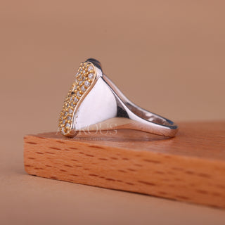 Customized Alfabet Style Round Cut Cluster Diamond Ring
