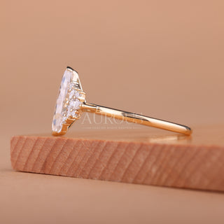 2.50CT Marquise Cut Cluster Diamond Moissanite Engagement Ring