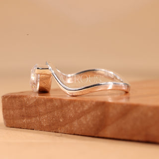 2.50CT East-West Marquise Cut Curved Unique Engagement Ring