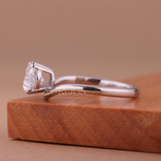 1.50CT East-West Oval Cut Curved Solitaire Engagement Ring