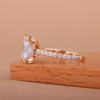 1.0CT Radiant Cut Pave Setting Moissanite Engagement Ring