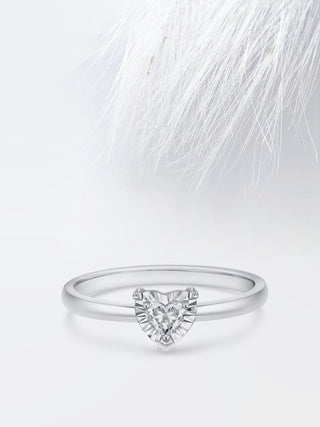  Heart Diamond Solitaire Moissanite Engagement Ring For Women