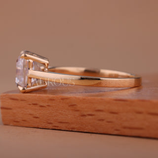 1.50CT Asscher Cut Solitaire Moissanite Engagement Ring