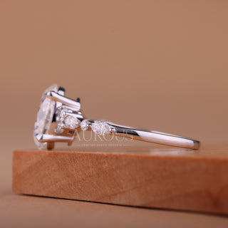 2.50CT Oval Cut Cluster Diamond Moissanite Engagement Ring