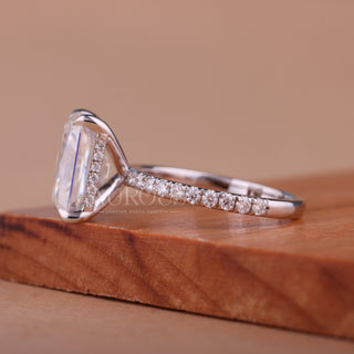 1.50CT Radiant Cut Hidden Halo Moissanite Engagement Ring