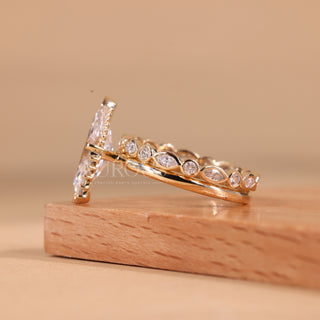 2.0CT Marquise Cut Vintage Moissanite Diamond Engagement Ring Set