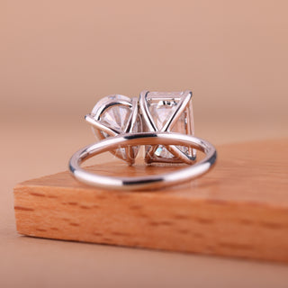 2.50CTW Emerald & Pear Toi Et Moi Engagement Ring