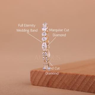 Marquise & Round Cut Full Eternity Moissanite Wedding Band