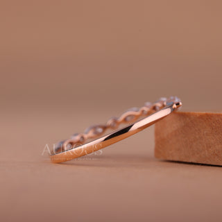 Marquise & Round Cut Half Eternity Moissanite Wedding Band