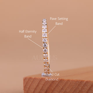 Round Cut Full Eternity Moissanite Wedding Band For Her