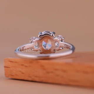 1.0CT Ova Cut Three Stone Moissanite Engagement Ring