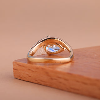 1.50CT East-West Pear Cut Diamond Curved Engagement Ring