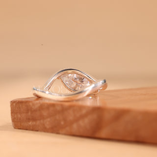 2.50CT East-West Marquise Cut Curved Unique Engagement Ring