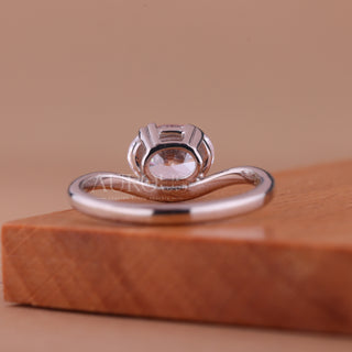 1.50CT East-West Oval Cut Curved Solitaire Engagement Ring